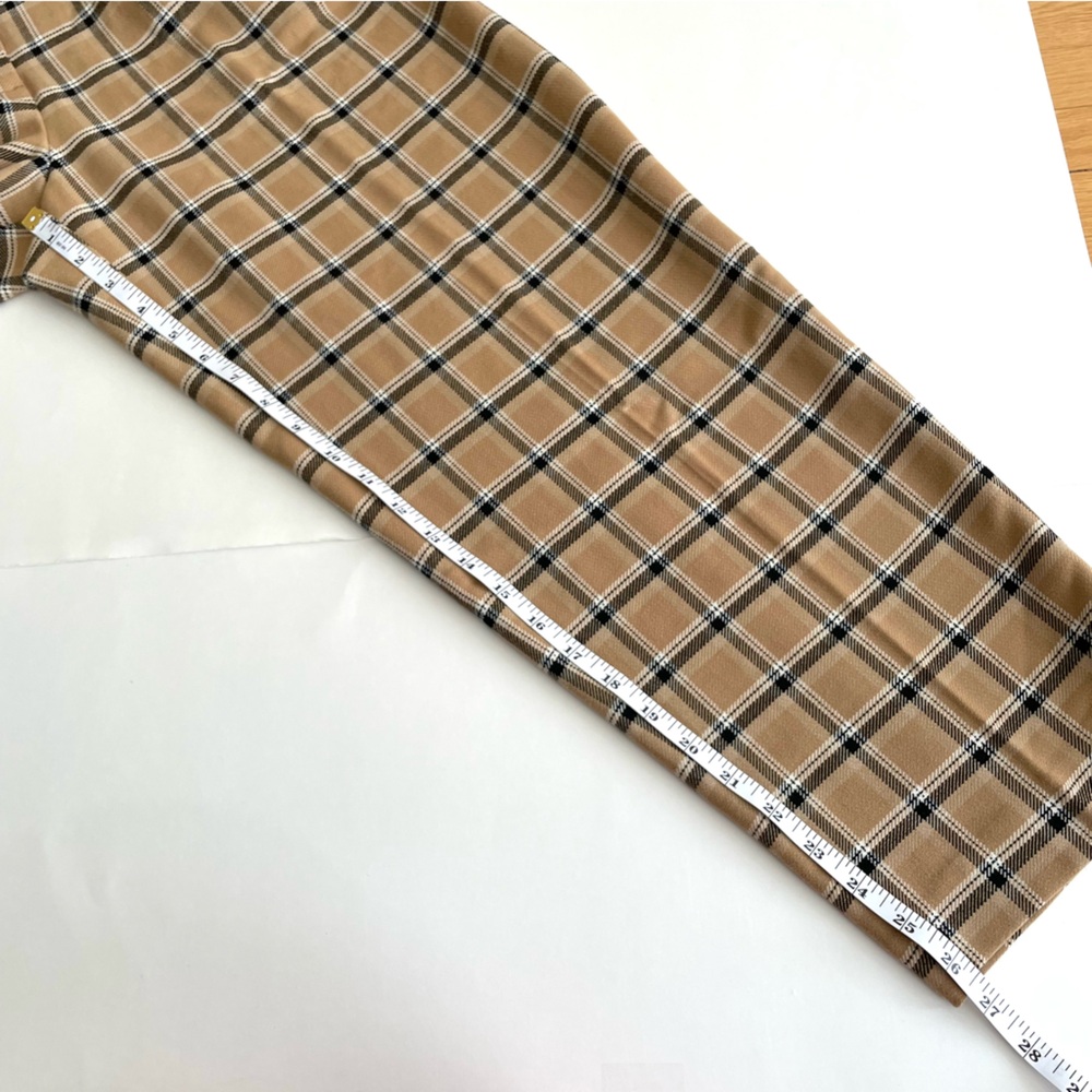 Aritzia Wilfred Carrot Windowpane Plaid Check Trouser Pant Camel Tan - Picture 13 of 14